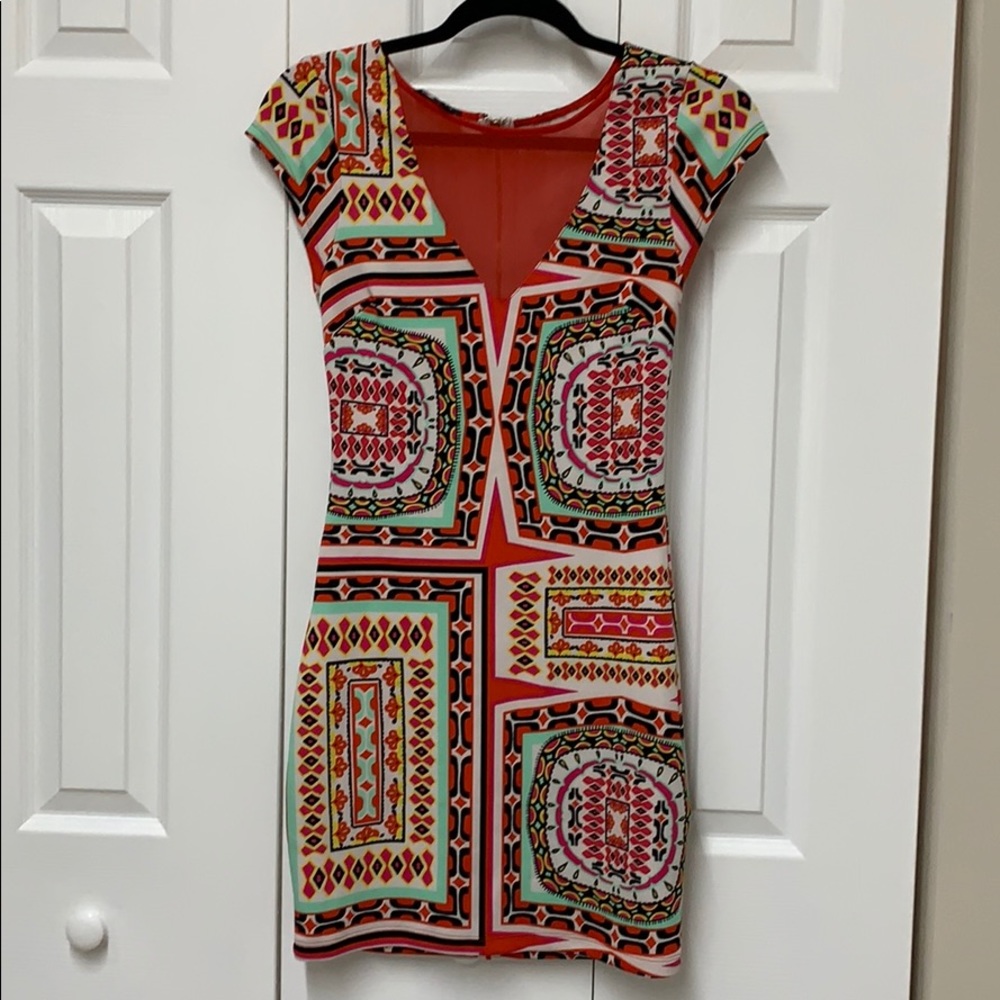 Bebe multicolor mini dress